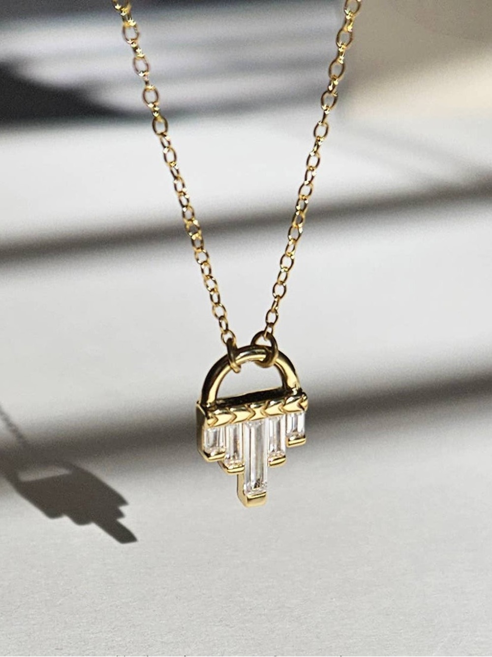 Gold Bar Drop Pendant Necklace - Elegant Women’s Jewelry